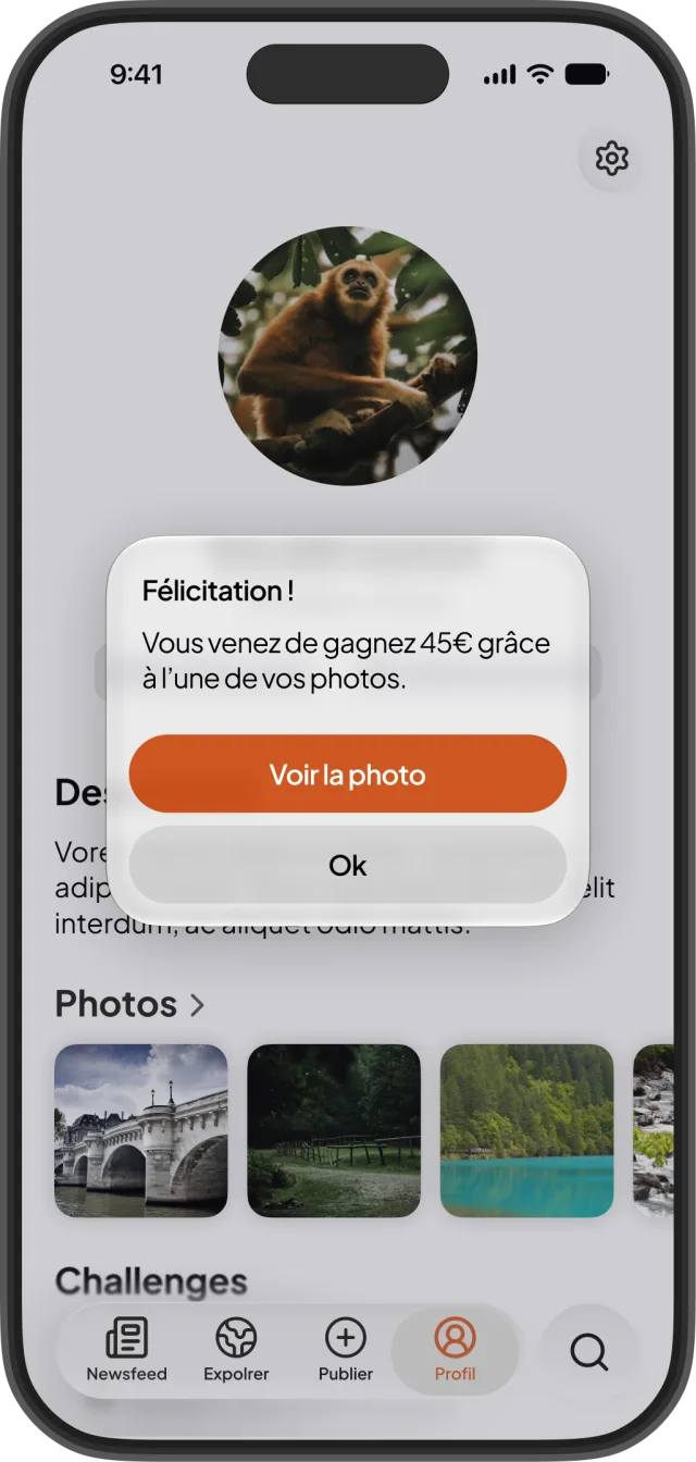 Écran de l'app Hexatrip, étape 04 : Tu gagnes une commission